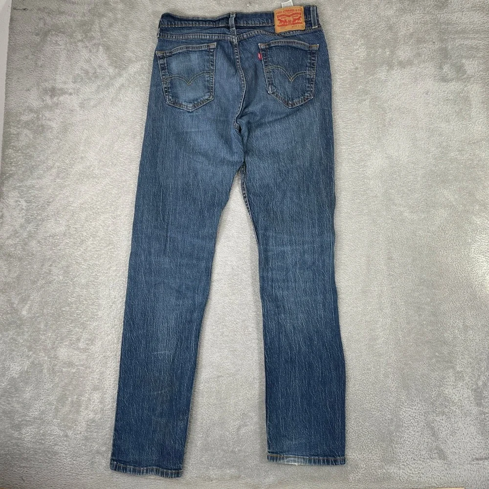 Levis 505 Regular Fit Jeans Mens 33x34 Blue Denim Straight Leg Stretch